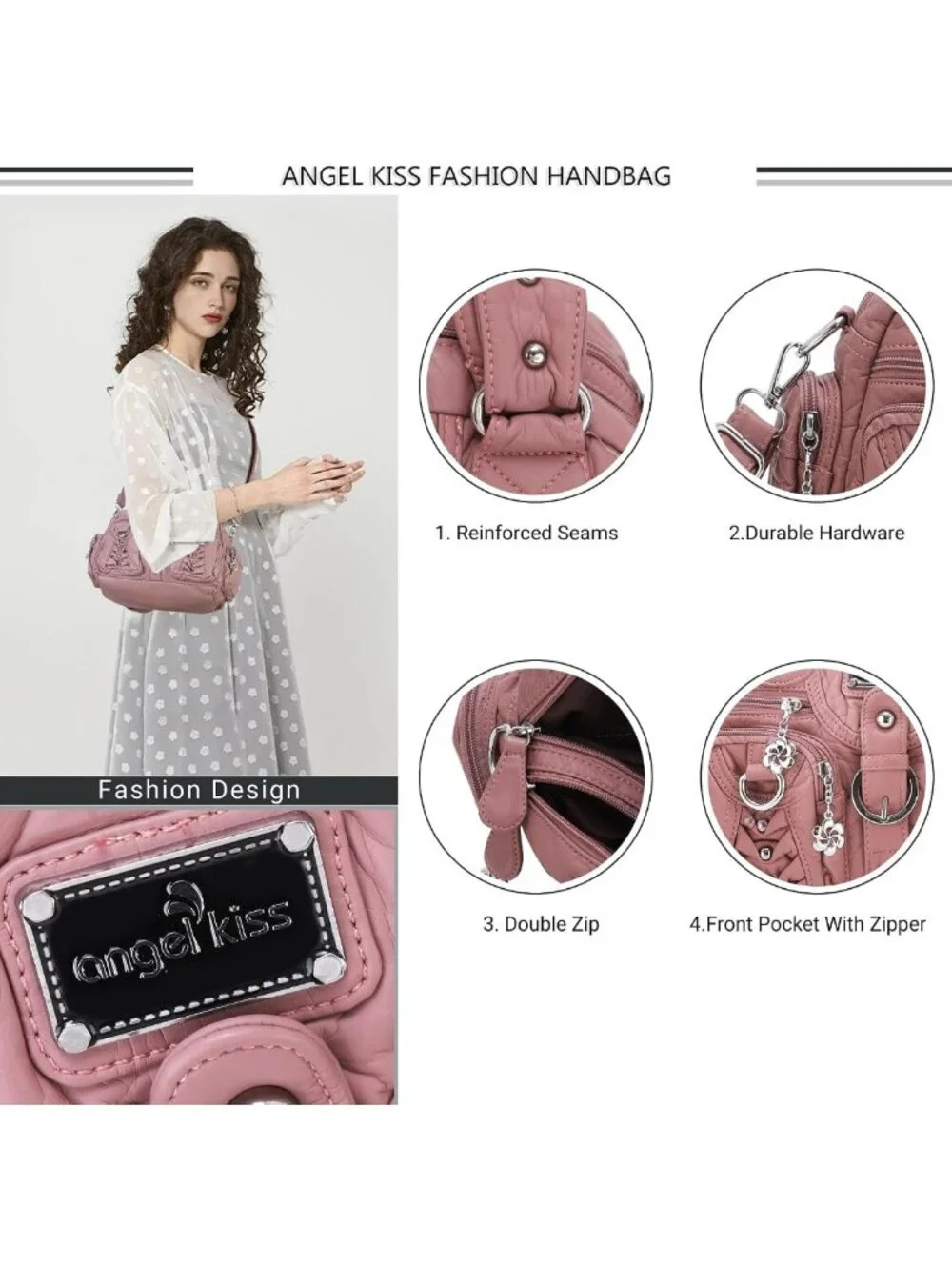 Chic Small Crossbody Handbag for Women - Soft Multipocket Hobo Purse
